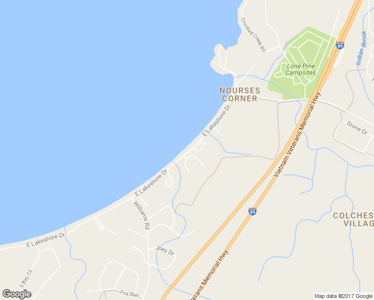 map of restaurants, bars, coffee shops, grocery stores, and more near 1139 East Lakeshore Drive in Colchester