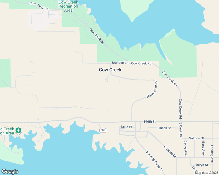 map of restaurants, bars, coffee shops, grocery stores, and more near in Cow Creek