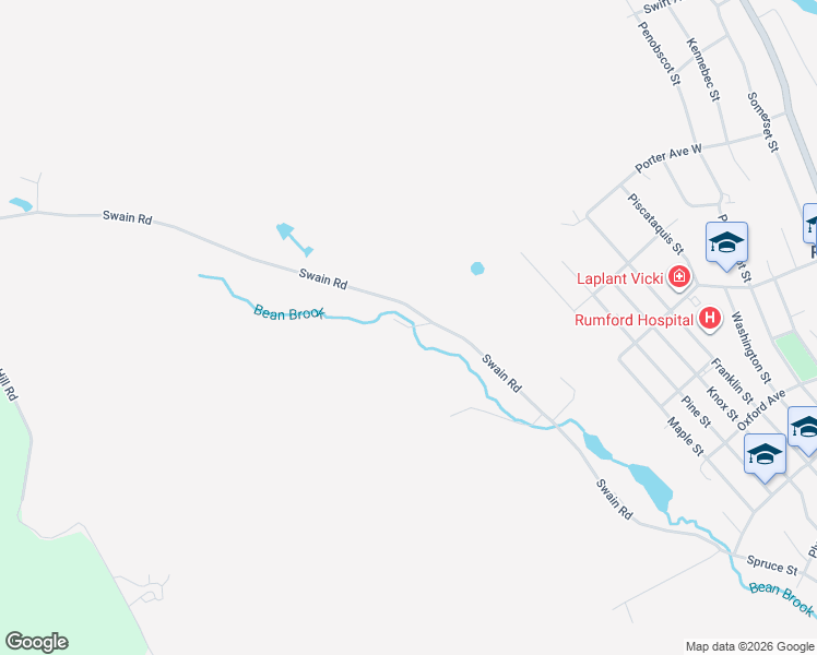 map of restaurants, bars, coffee shops, grocery stores, and more near 355 Swain Road in Rumford