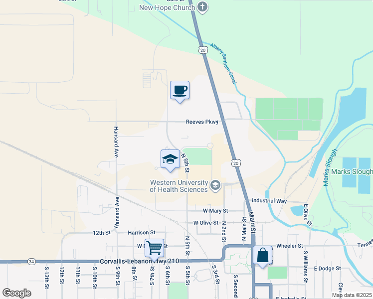 map of restaurants, bars, coffee shops, grocery stores, and more near 300 Boulder Falls Drive in Lebanon