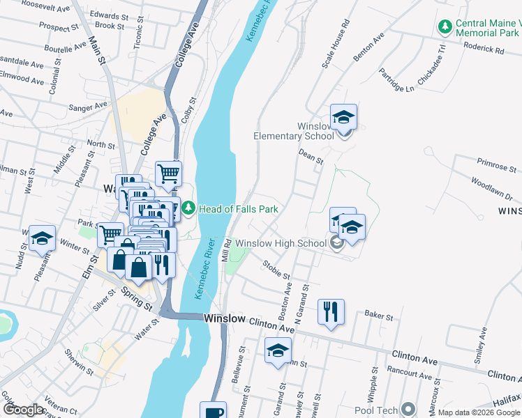 map of restaurants, bars, coffee shops, grocery stores, and more near 122 Benton Avenue in Winslow