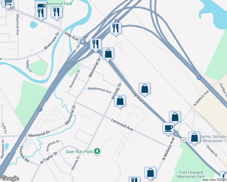 map of restaurants, bars, coffee shops, grocery stores, and more near 1816 Glenview Avenue in Howard
