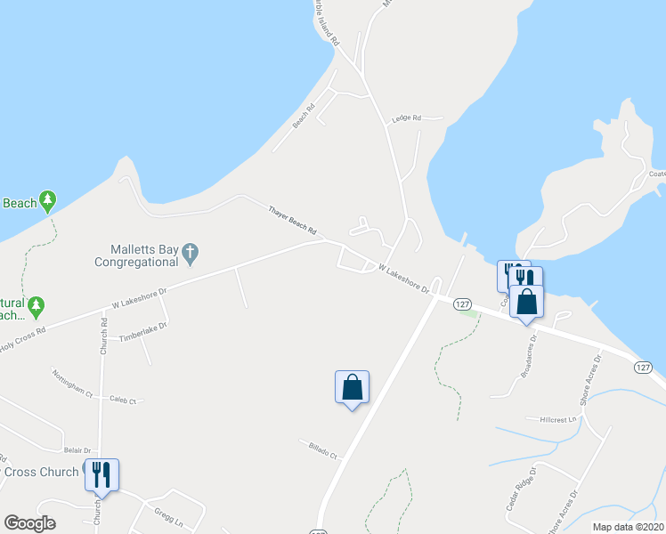 map of restaurants, bars, coffee shops, grocery stores, and more near 109 Sharrow Circle in Colchester
