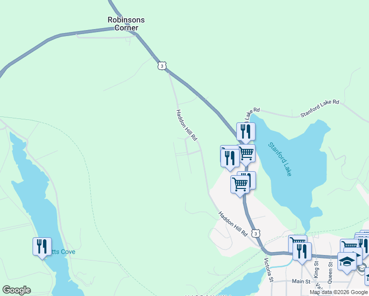 map of restaurants, bars, coffee shops, grocery stores, and more near 22 Beechview Drive in Chester