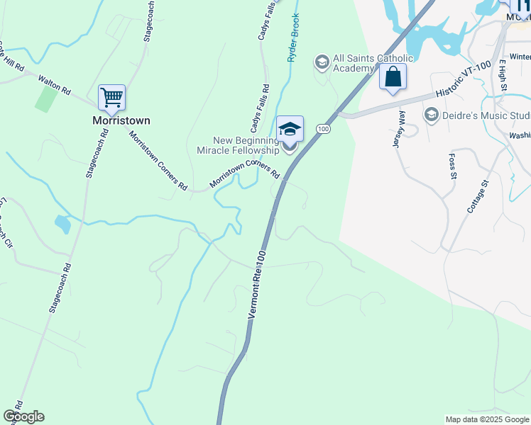 map of restaurants, bars, coffee shops, grocery stores, and more near 1084 Laporte Road in Morristown
