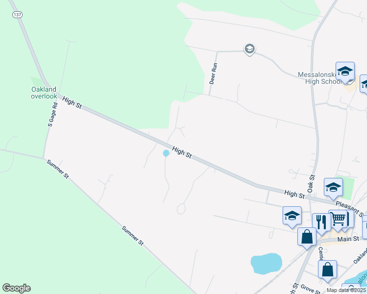 map of restaurants, bars, coffee shops, grocery stores, and more near 125 High Street in Oakland