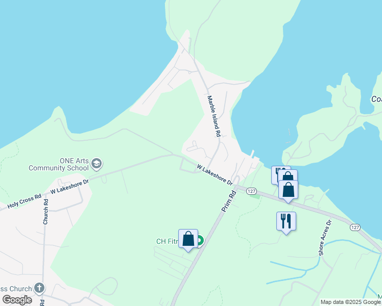 map of restaurants, bars, coffee shops, grocery stores, and more near 206 Woodbine by the Lake in Colchester