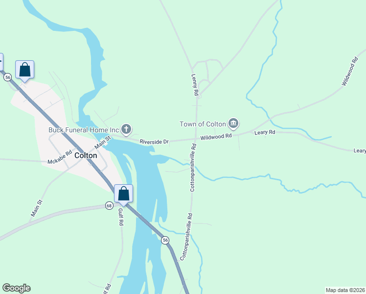 map of restaurants, bars, coffee shops, grocery stores, and more near 11 Riverside Drive in Colton