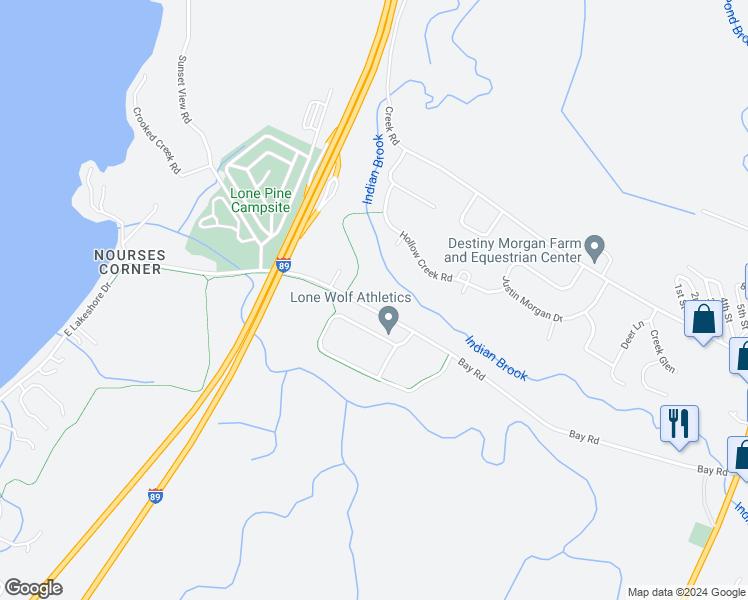 map of restaurants, bars, coffee shops, grocery stores, and more near 521 Bay Road in Colchester