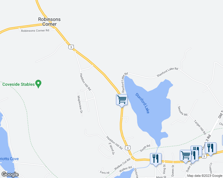 map of restaurants, bars, coffee shops, grocery stores, and more near 4171 Nova Scotia Trunk 3 in Chester