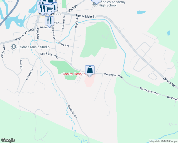 map of restaurants, bars, coffee shops, grocery stores, and more near 539 Washington Highway in Morristown