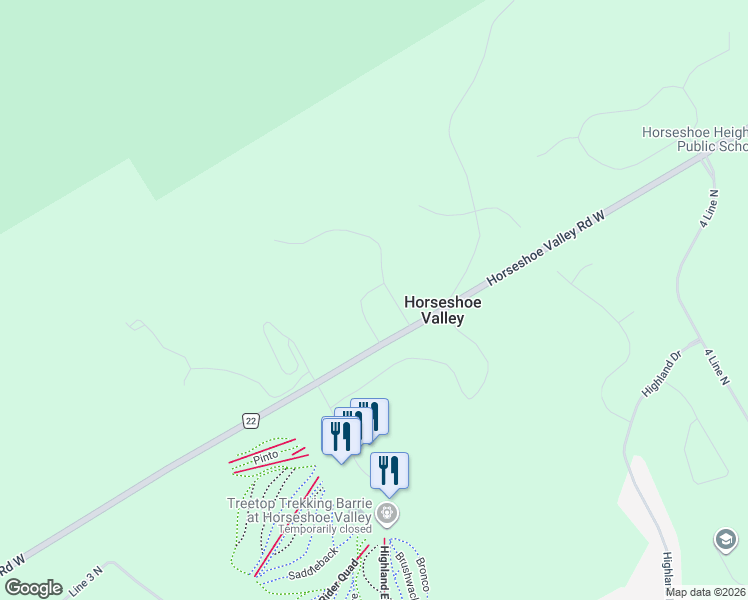 map of restaurants, bars, coffee shops, grocery stores, and more near 7 Maplecrest Court in Barrie