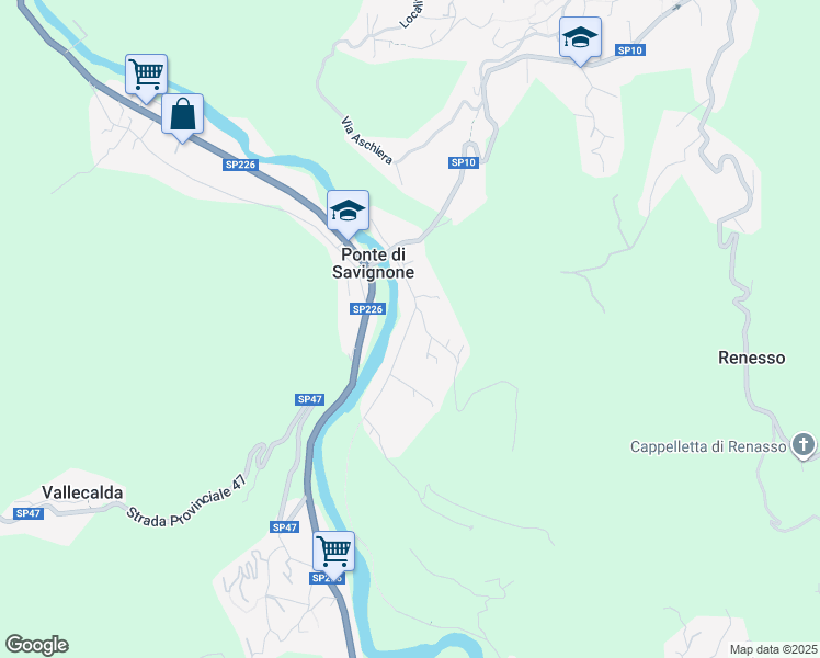 map of restaurants, bars, coffee shops, grocery stores, and more near 29 Via Ponte di Savignone in Ponte di Savignone