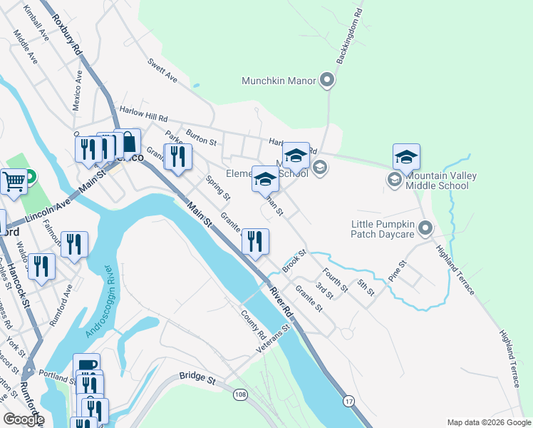 map of restaurants, bars, coffee shops, grocery stores, and more near 7 Front Street in Mexico
