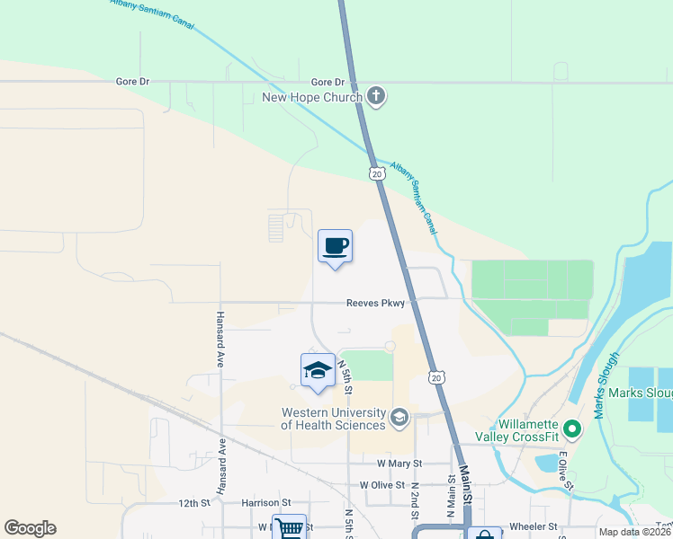 map of restaurants, bars, coffee shops, grocery stores, and more near 701 North 5th Street in Lebanon