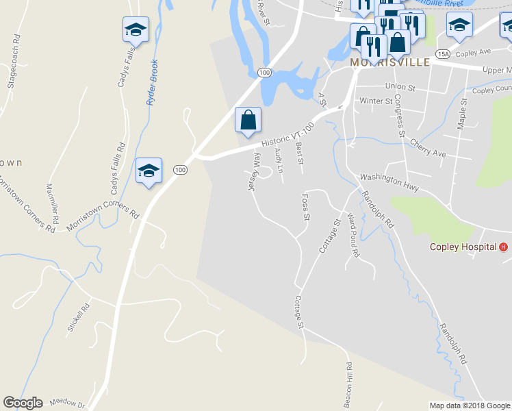 map of restaurants, bars, coffee shops, grocery stores, and more near 192 Jersey Way in Morristown
