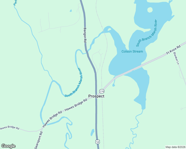 map of restaurants, bars, coffee shops, grocery stores, and more near 1316 Bangor Road in Stockton Springs