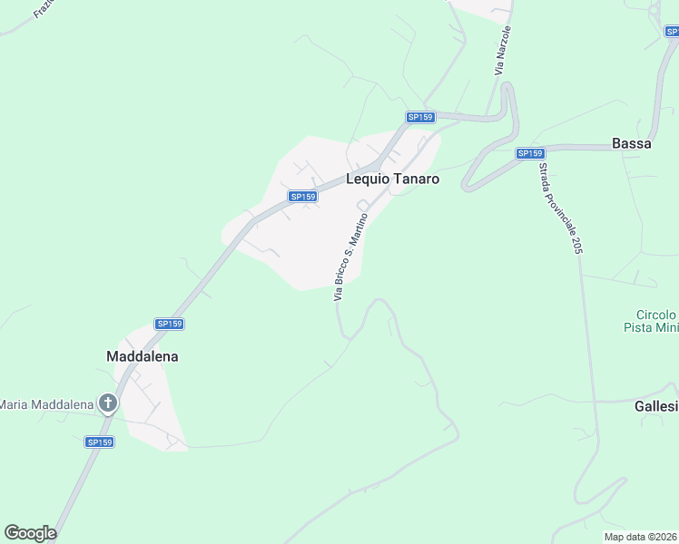 map of restaurants, bars, coffee shops, grocery stores, and more near 33 Via Bricco San Martino in Provincia di Cuneo