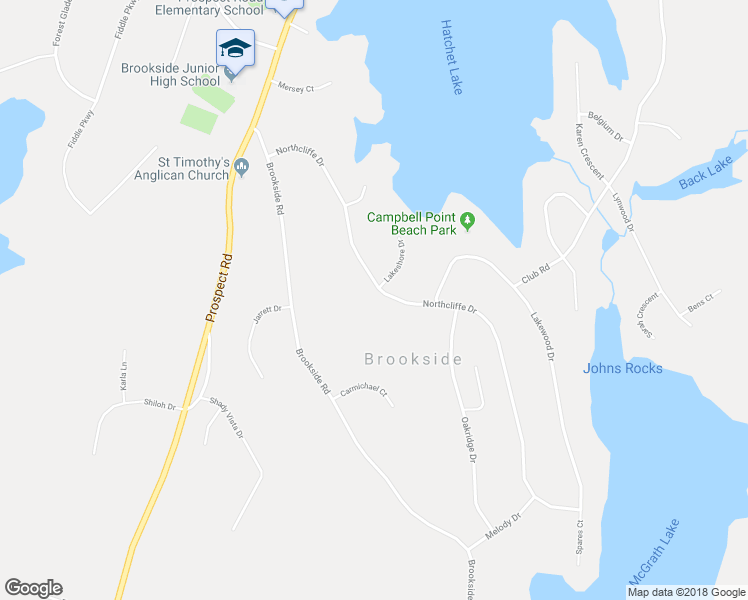 map of restaurants, bars, coffee shops, grocery stores, and more near 122 Northcliffe Drive in Brookside