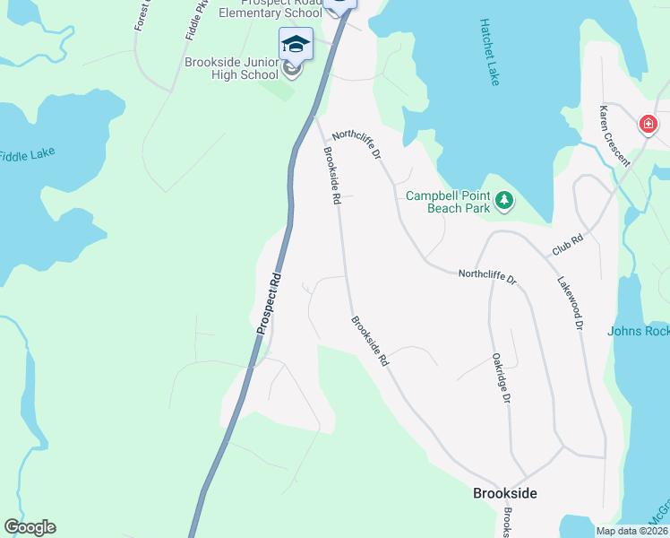 map of restaurants, bars, coffee shops, grocery stores, and more near 129 Brookside Road in Brookside