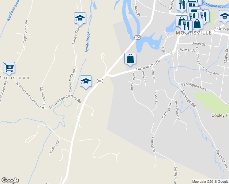 map of restaurants, bars, coffee shops, grocery stores, and more near 641 Jersey Heights in Morristown