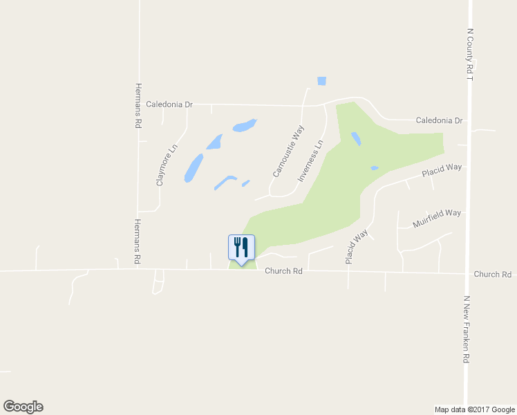 map of restaurants, bars, coffee shops, grocery stores, and more near 3036 Inverness Circle in New Franken