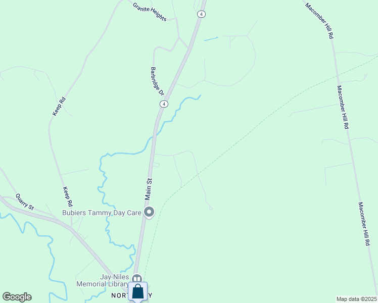 map of restaurants, bars, coffee shops, grocery stores, and more near 2-98 Look Brook Circle in Jay
