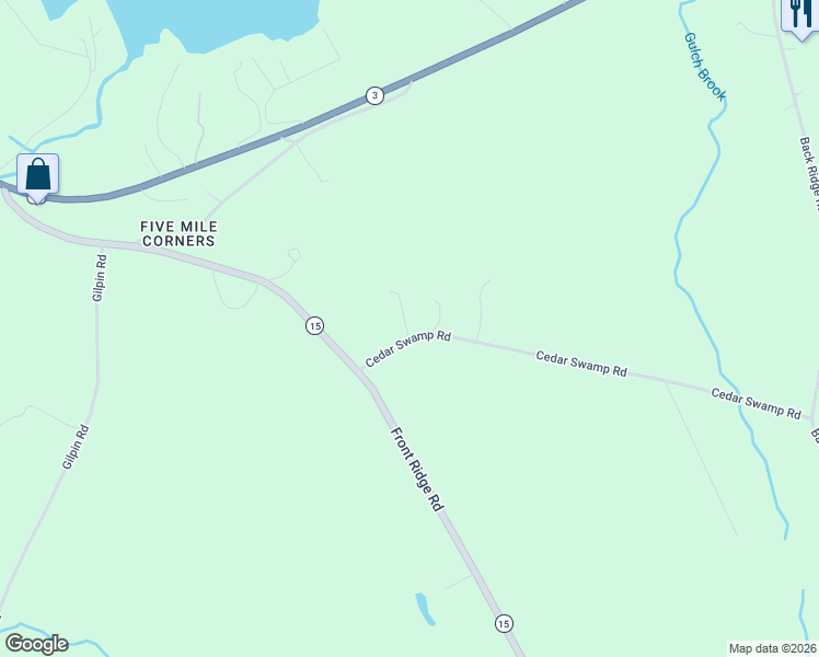 map of restaurants, bars, coffee shops, grocery stores, and more near 35 Cedar Swamp Road in Orland