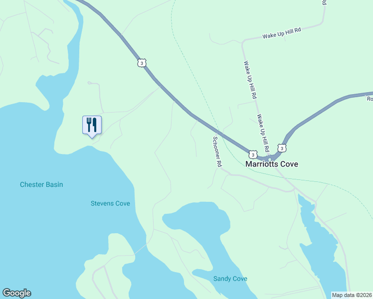 map of restaurants, bars, coffee shops, grocery stores, and more near 71 Eisnor Road in Chester Basin