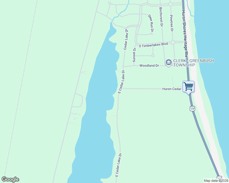 map of restaurants, bars, coffee shops, grocery stores, and more near 4366-15398 East Cedar Lake Drive in Greenbush