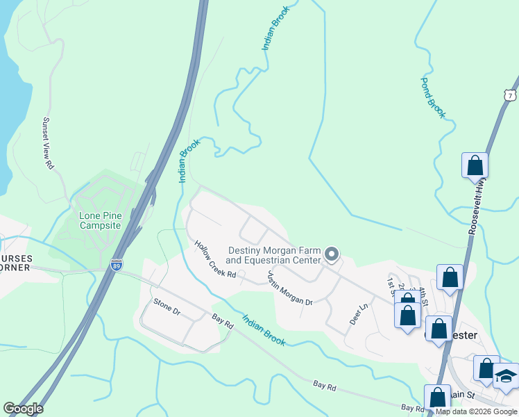 map of restaurants, bars, coffee shops, grocery stores, and more near 694 Creek Farm Road in Colchester
