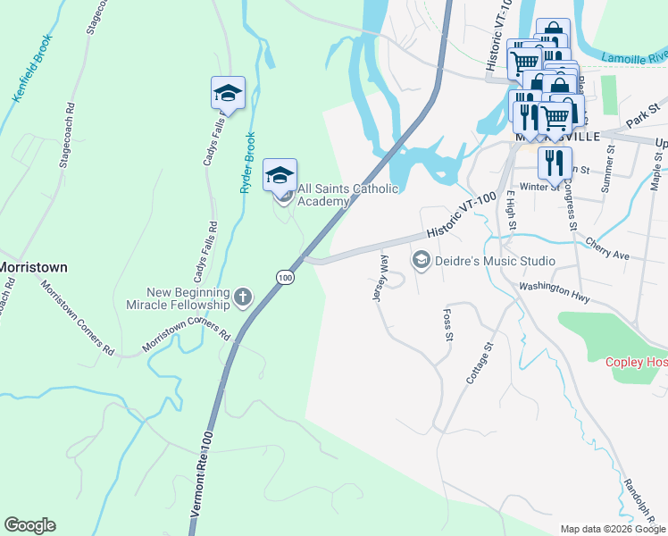 map of restaurants, bars, coffee shops, grocery stores, and more near 641 Jersey Way in Morristown