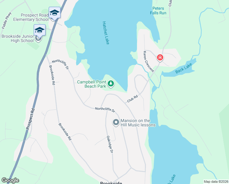 map of restaurants, bars, coffee shops, grocery stores, and more near 183 Lakewood Drive in Brookside