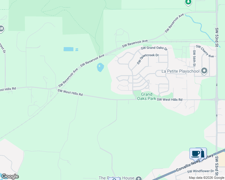 map of restaurants, bars, coffee shops, grocery stores, and more near 6685 Southwest West Hills Road in Corvallis