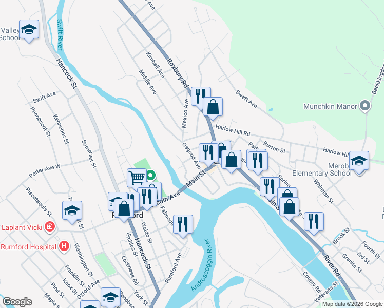 map of restaurants, bars, coffee shops, grocery stores, and more near 14 Osgood Avenue in Mexico