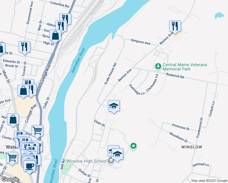 map of restaurants, bars, coffee shops, grocery stores, and more near 335 Benton Avenue in Winslow