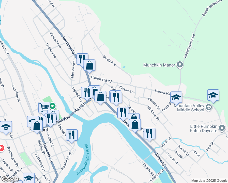 map of restaurants, bars, coffee shops, grocery stores, and more near 15 Bucknum Street in Mexico