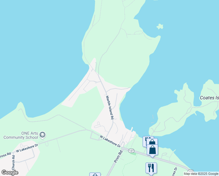 map of restaurants, bars, coffee shops, grocery stores, and more near 33 Ledge Road in Colchester