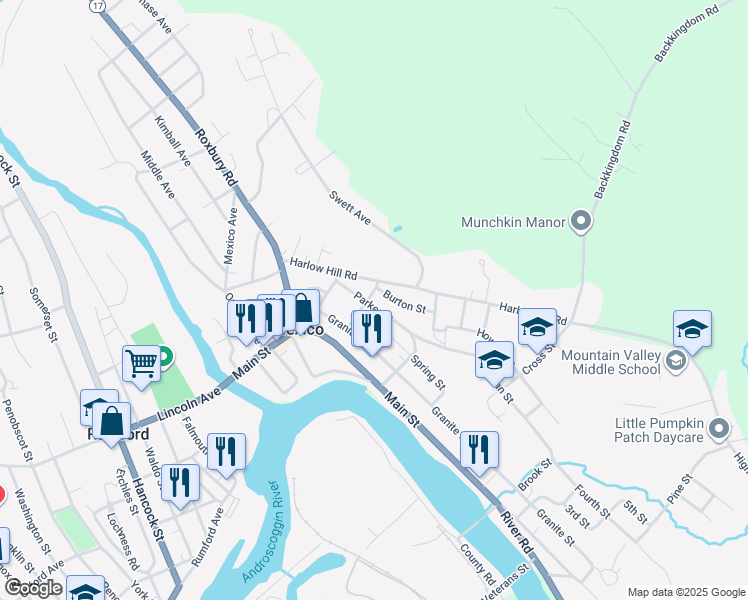 map of restaurants, bars, coffee shops, grocery stores, and more near 15 Bucknum Street in Mexico
