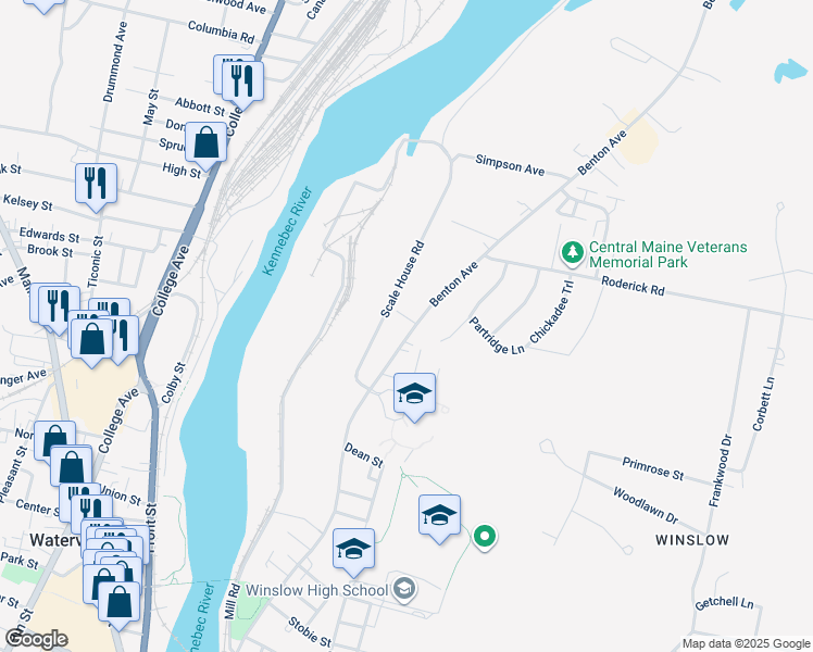 map of restaurants, bars, coffee shops, grocery stores, and more near 335 Benton Avenue in Winslow