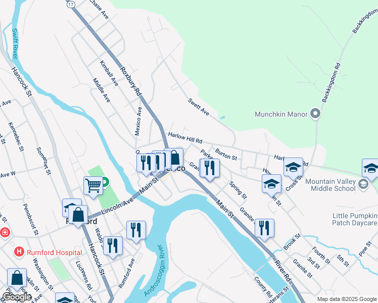 map of restaurants, bars, coffee shops, grocery stores, and more near 2 Tucker Street in Mexico