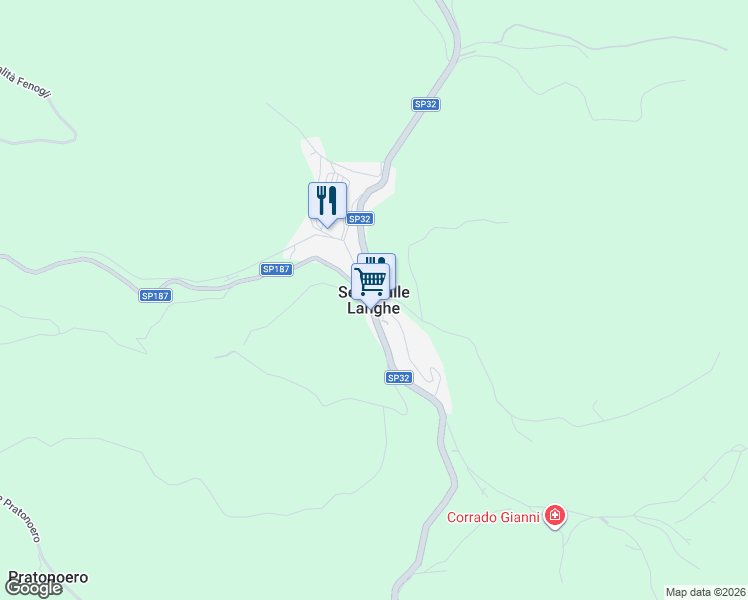 map of restaurants, bars, coffee shops, grocery stores, and more near in Serravalle Langhe