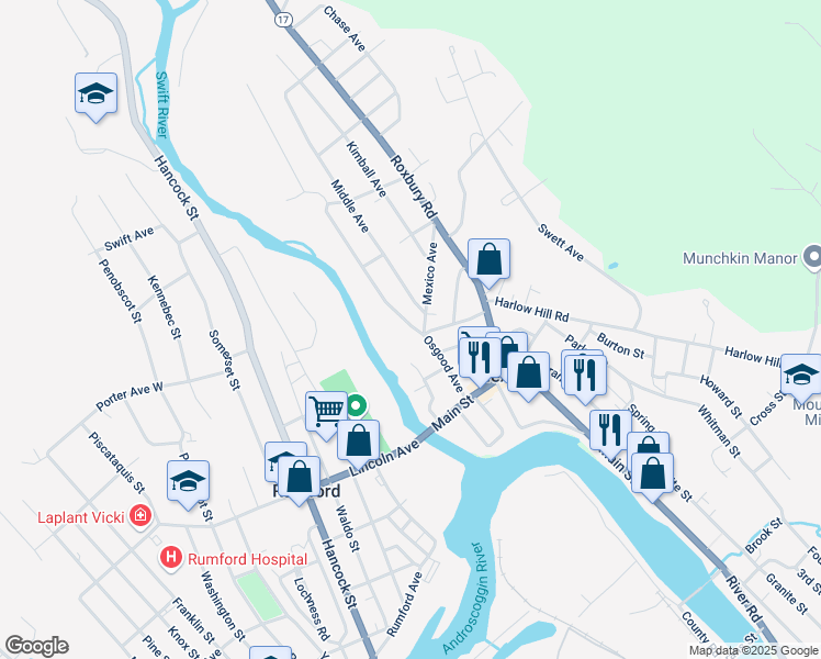 map of restaurants, bars, coffee shops, grocery stores, and more near 33 Mexico Avenue in Mexico