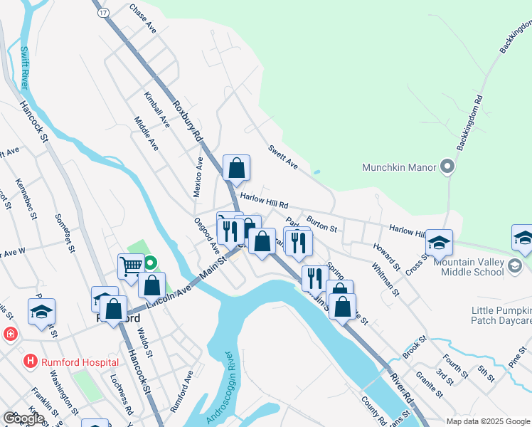 map of restaurants, bars, coffee shops, grocery stores, and more near 2 Tucker Street in Mexico