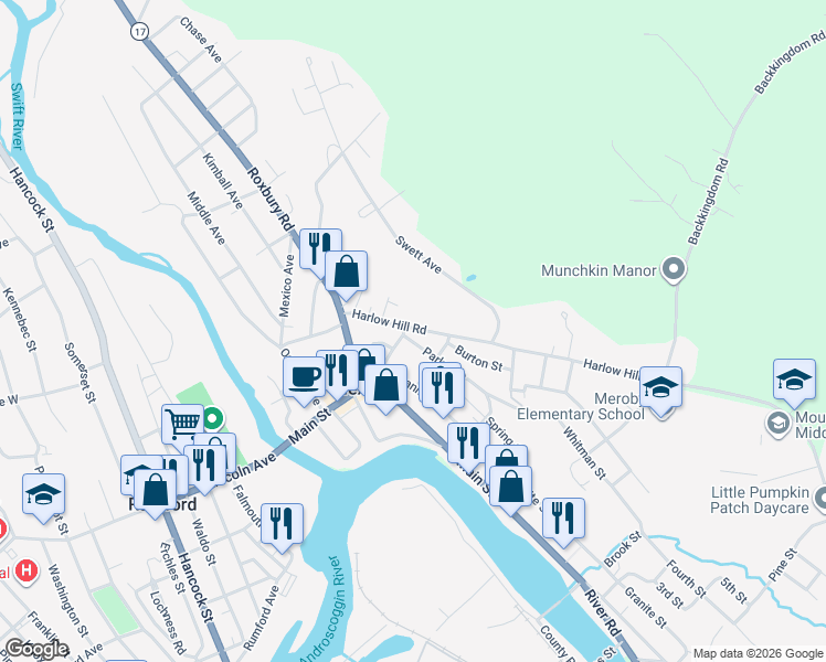 map of restaurants, bars, coffee shops, grocery stores, and more near 2 Tucker Street in Mexico