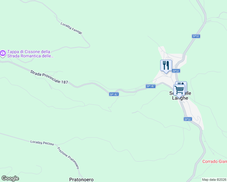 map of restaurants, bars, coffee shops, grocery stores, and more near 5 Località Coste Baraccone in Serravalle Langhe