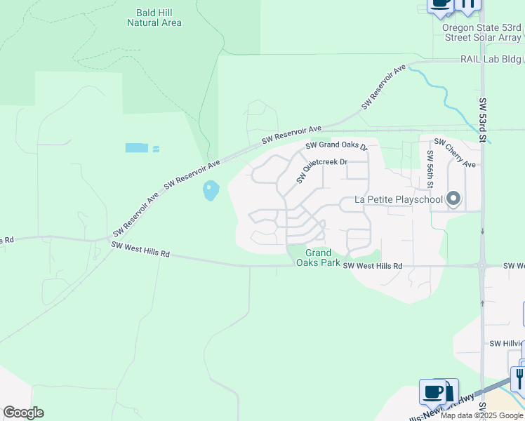 map of restaurants, bars, coffee shops, grocery stores, and more near 6298 Southwest Grand Oaks Drive in Corvallis