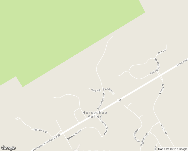 map of restaurants, bars, coffee shops, grocery stores, and more near 17 Pine Ridge Trail in Barrie