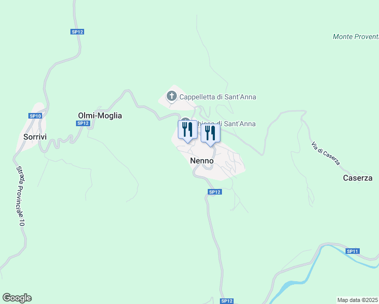 map of restaurants, bars, coffee shops, grocery stores, and more near 28 Strada Provinciale 12 in Nenno