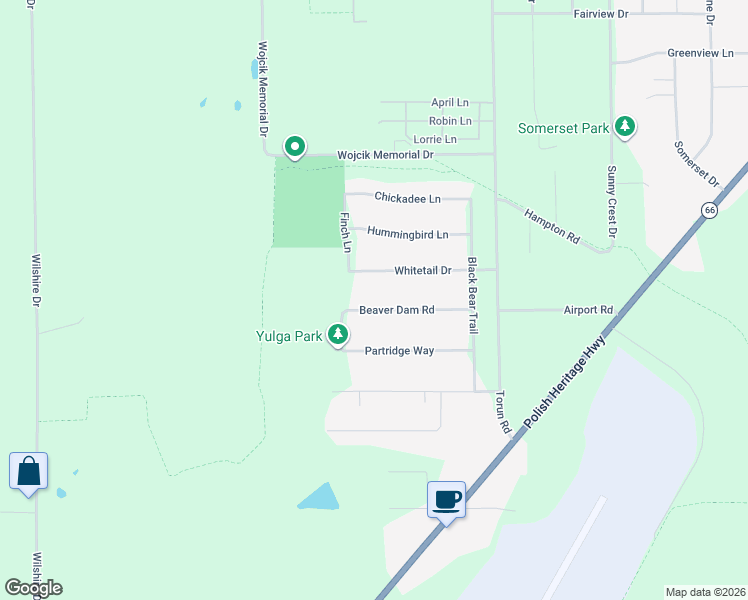map of restaurants, bars, coffee shops, grocery stores, and more near 4716 Beaver Dam Road in Stevens Point